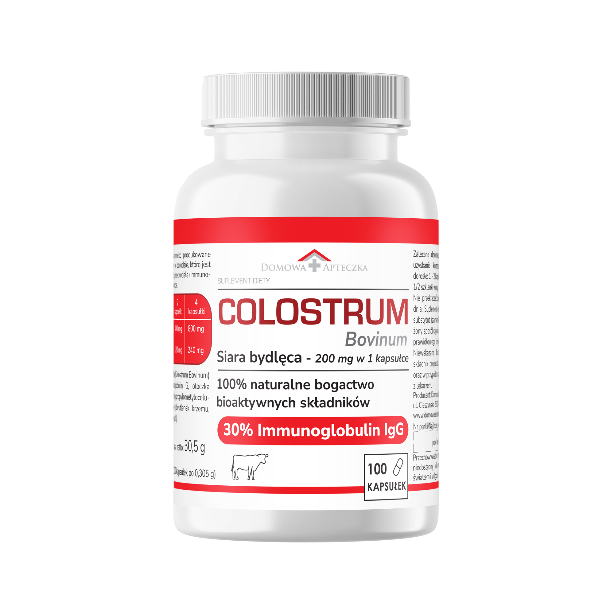 Domowa Apteczka, Colostrum Bovinum, kapsułki, 100 sztuk zdjęcie