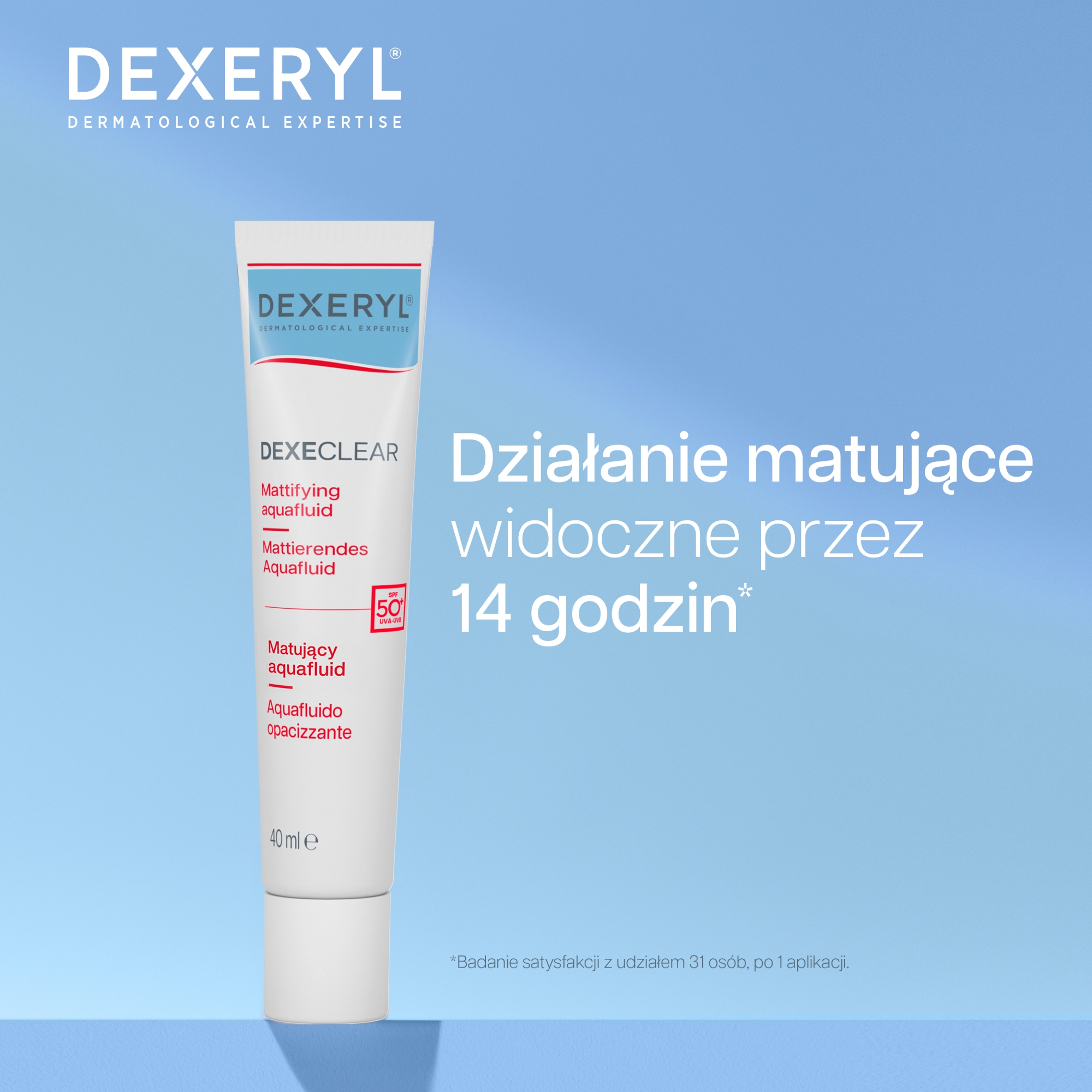 Dexeryl Dexeclear Aquafluid matujący SPF 50+, 40 ml