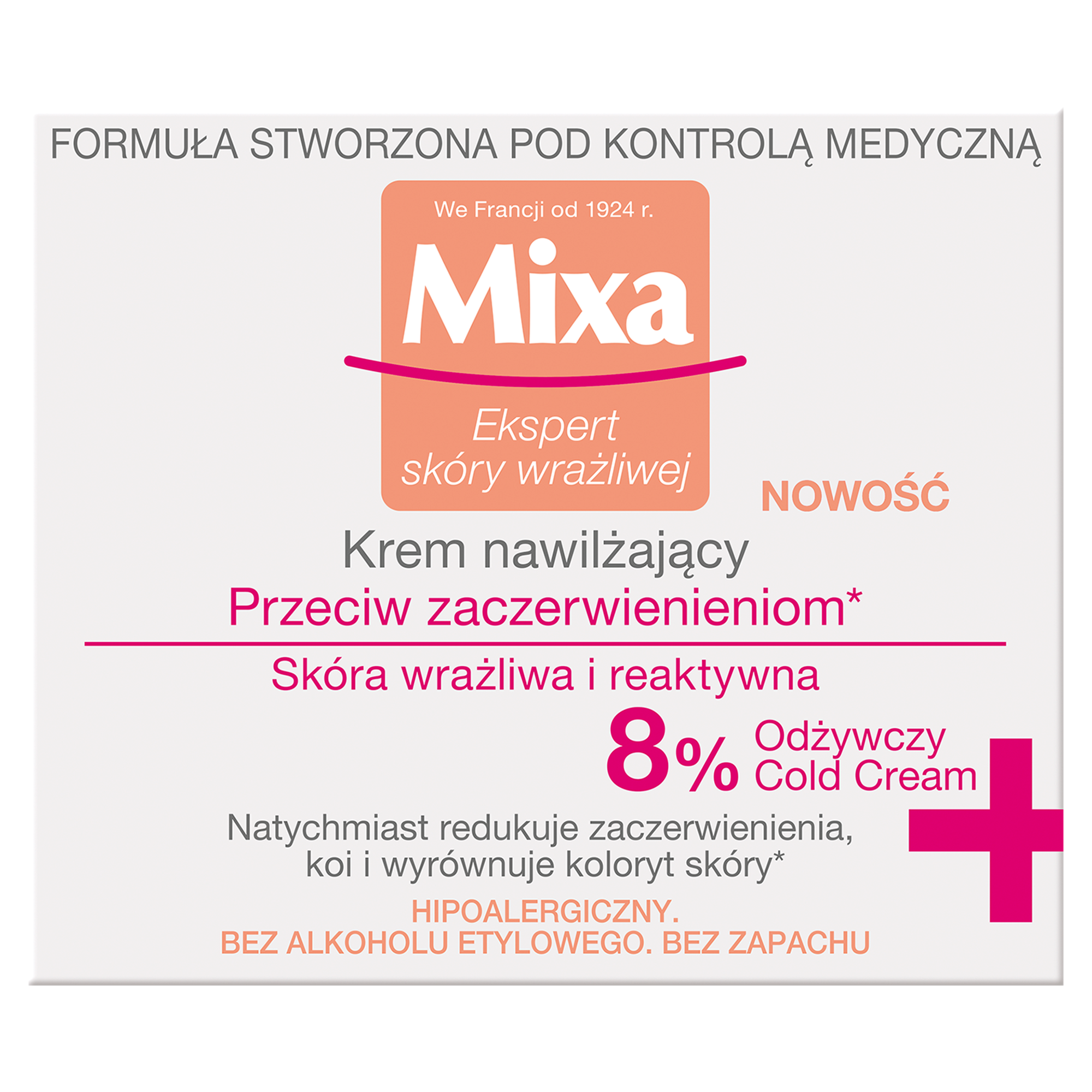 Mixa Krem nawilżający przeciw zaczerwienieniom - 50 ml Do skóry wrażliwej - cena, opinie, właściwości  zdjęcie