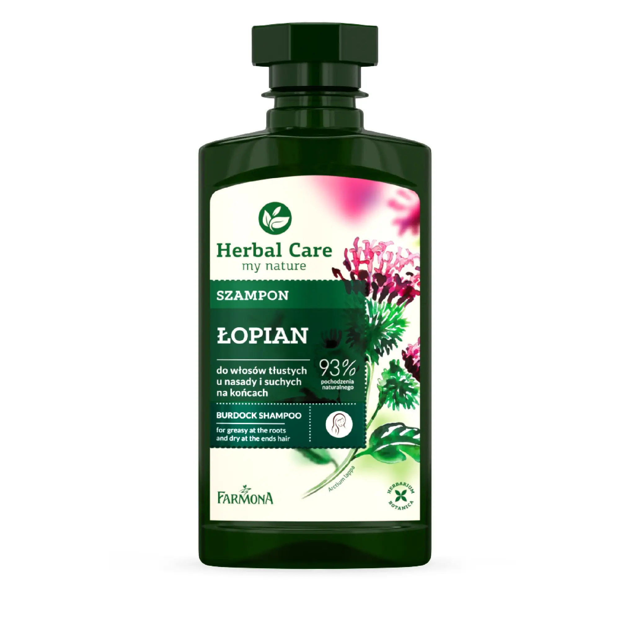 Farmona Herbal Care Łopian, szampon do włosów tłustych u nasady i suchych na końcach, 330 ml zdjęcie