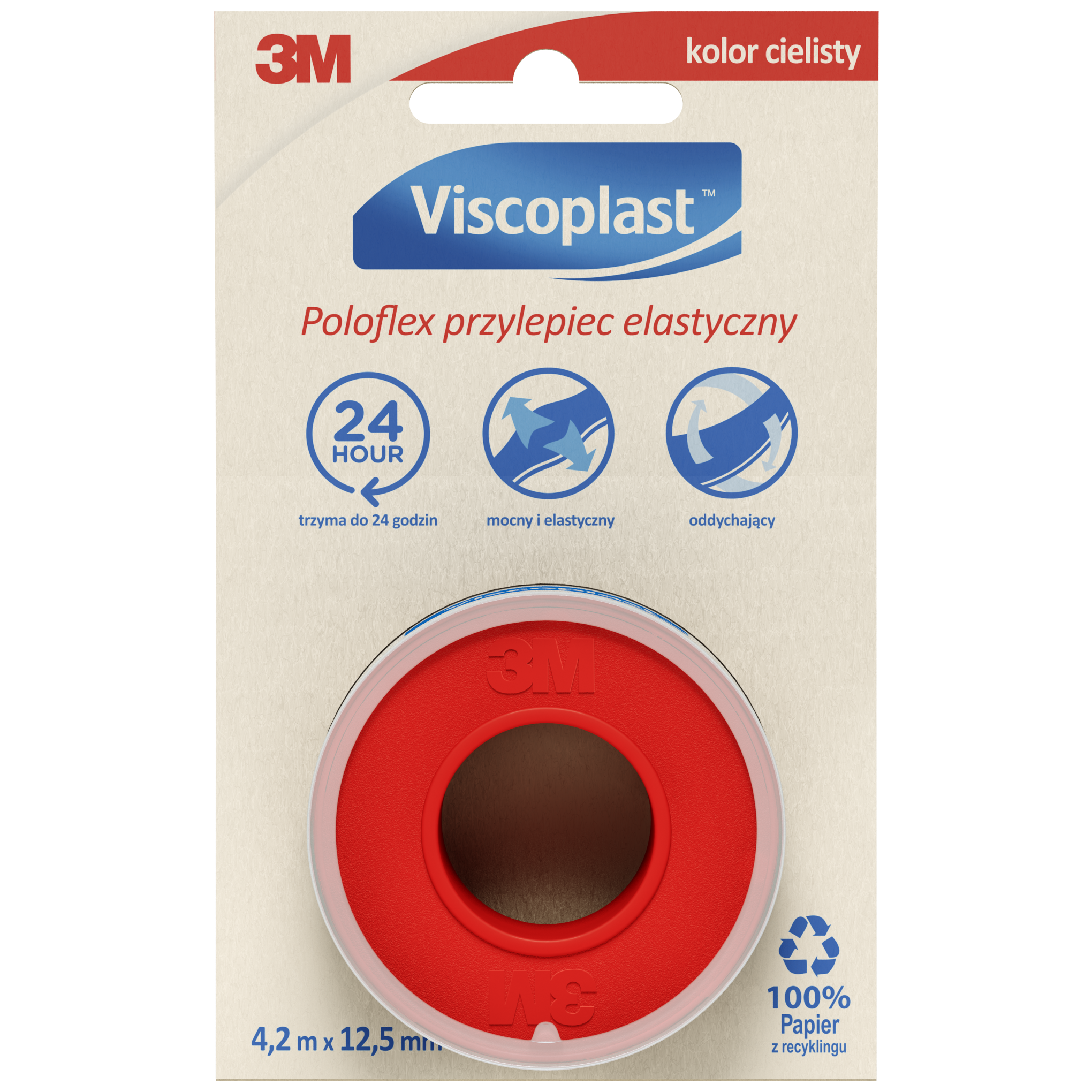 Viscoplast Poloflex przylepiec elastyczny 4,2 m x 12,5 mm 1 sztuka zdjęcie