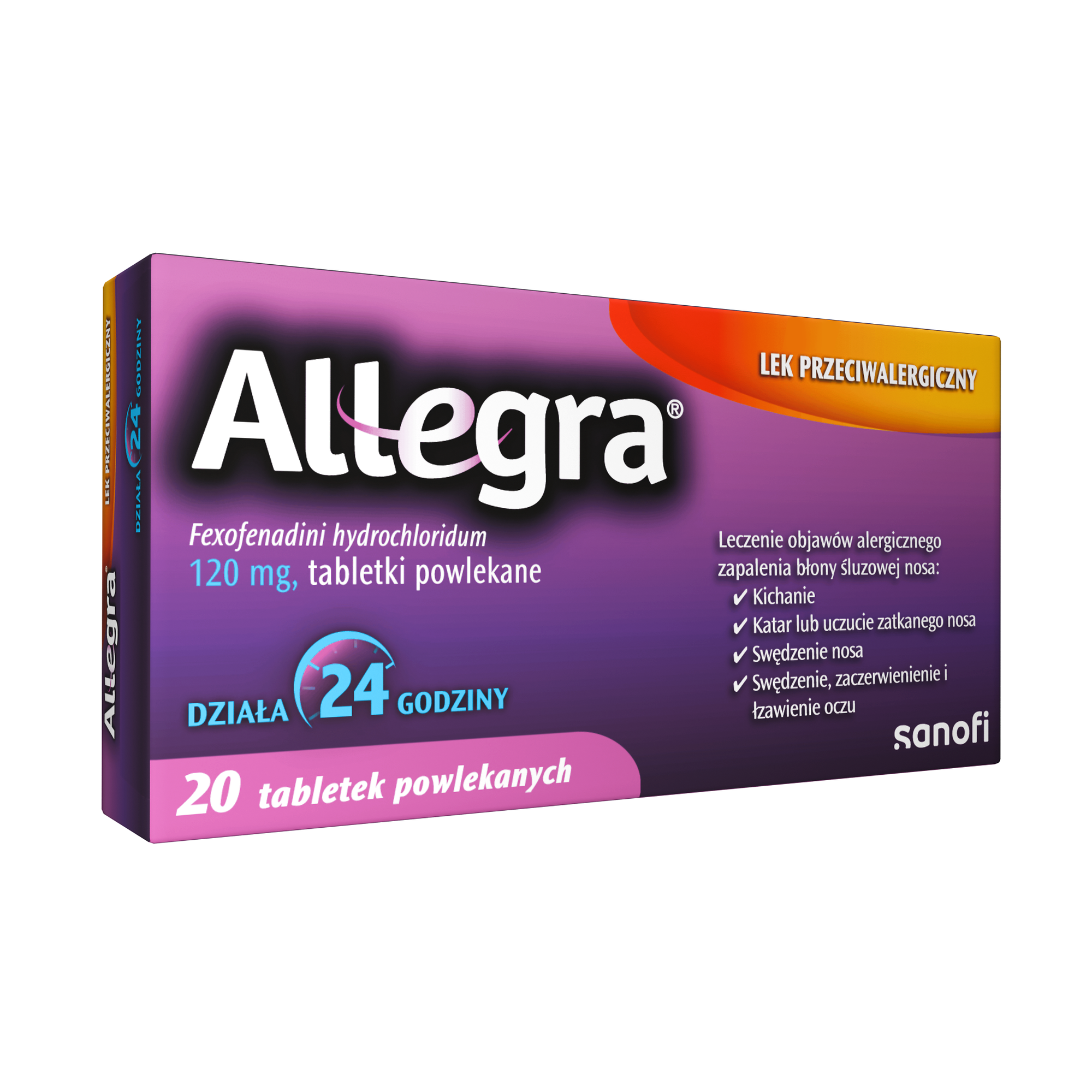Allegra, 120 mg, tabletki powlekane, 2 x 20 sztuk