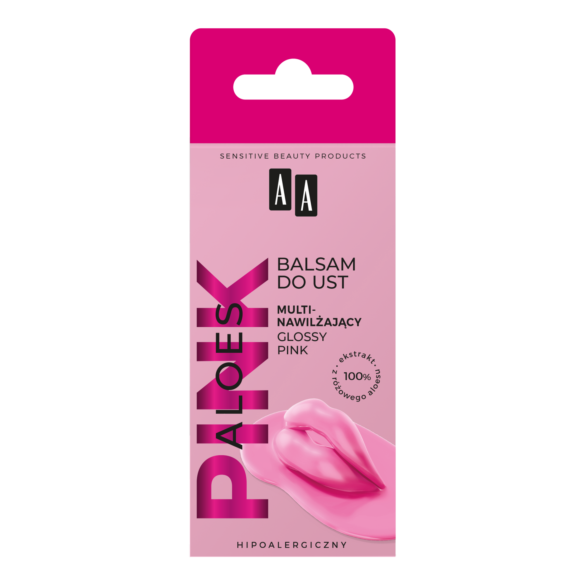 AA Aloes Pink multinawilżający balsam do ust glossy pink, 10 g zdjęcie