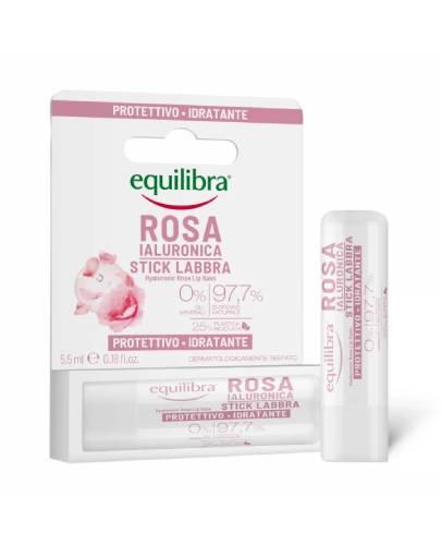 Equilibra Rosa, różany balsam do ust z kwasem hialuronowym, 5,5 g zdjęcie