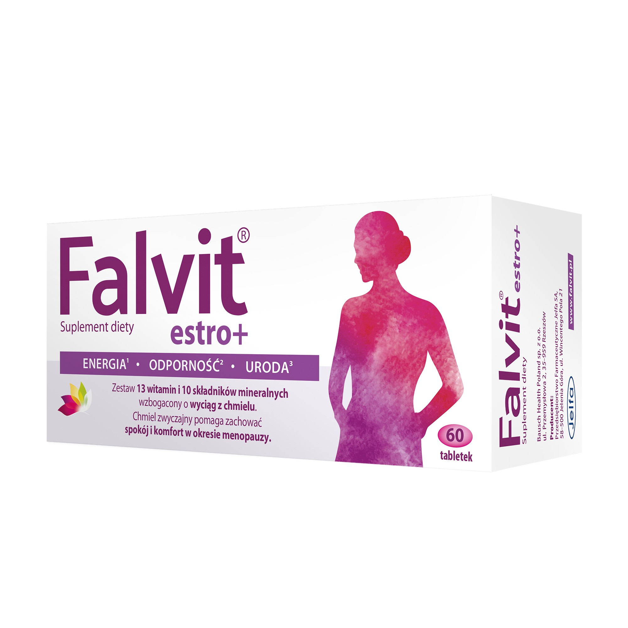 FALVIT Estro+ - 60 tabl. - uspakaja i łagodzi objawy menopauzy - cena, opinie, dawkowanie zdjęcie