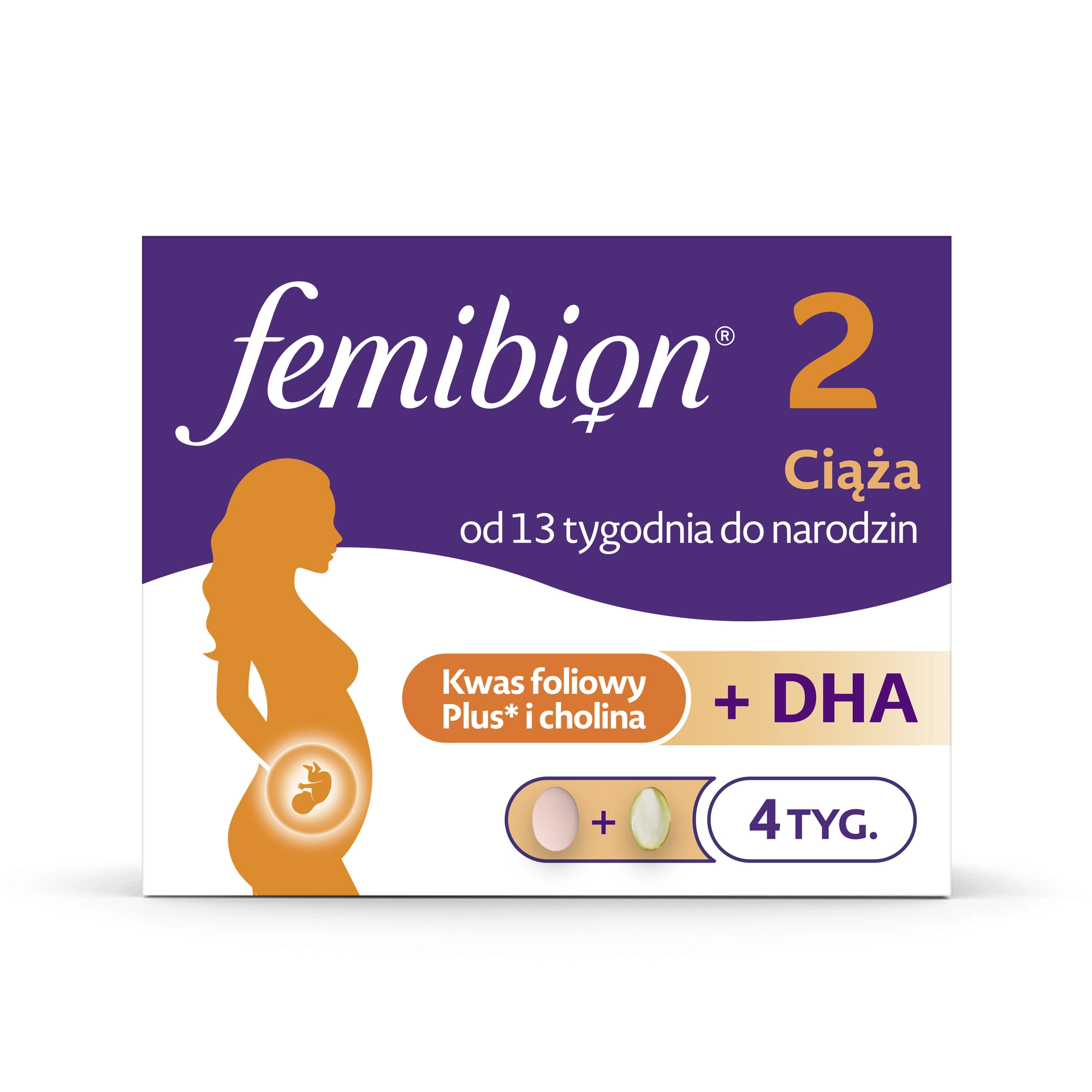 Femibion 2 Ciąża, tabletki powlekane + kapsułki miękkie, 28 sztuk + 28 sztuk zdjęcie