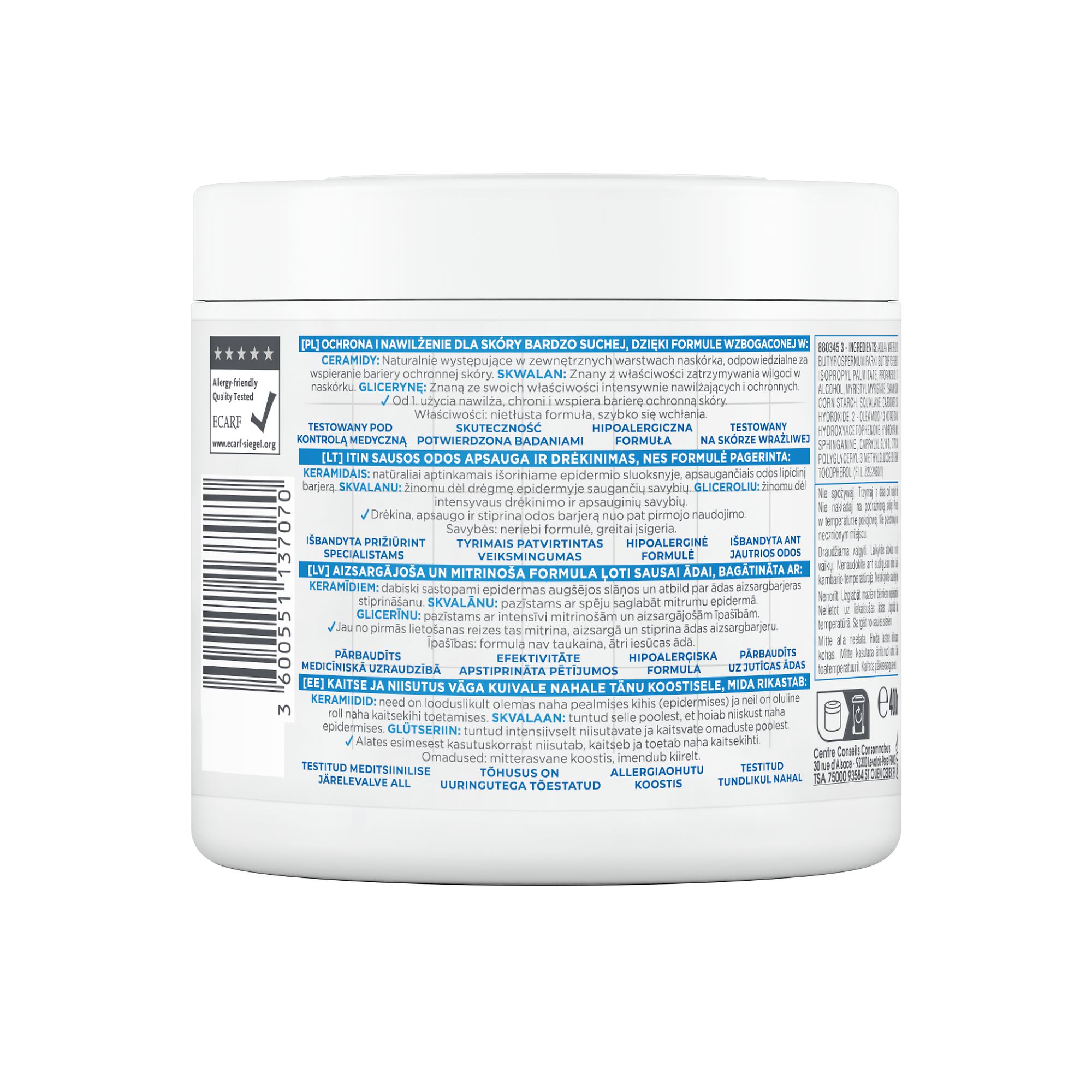 Mixa Ceramide Protect Nawilżający krem ochronny, 400 ml