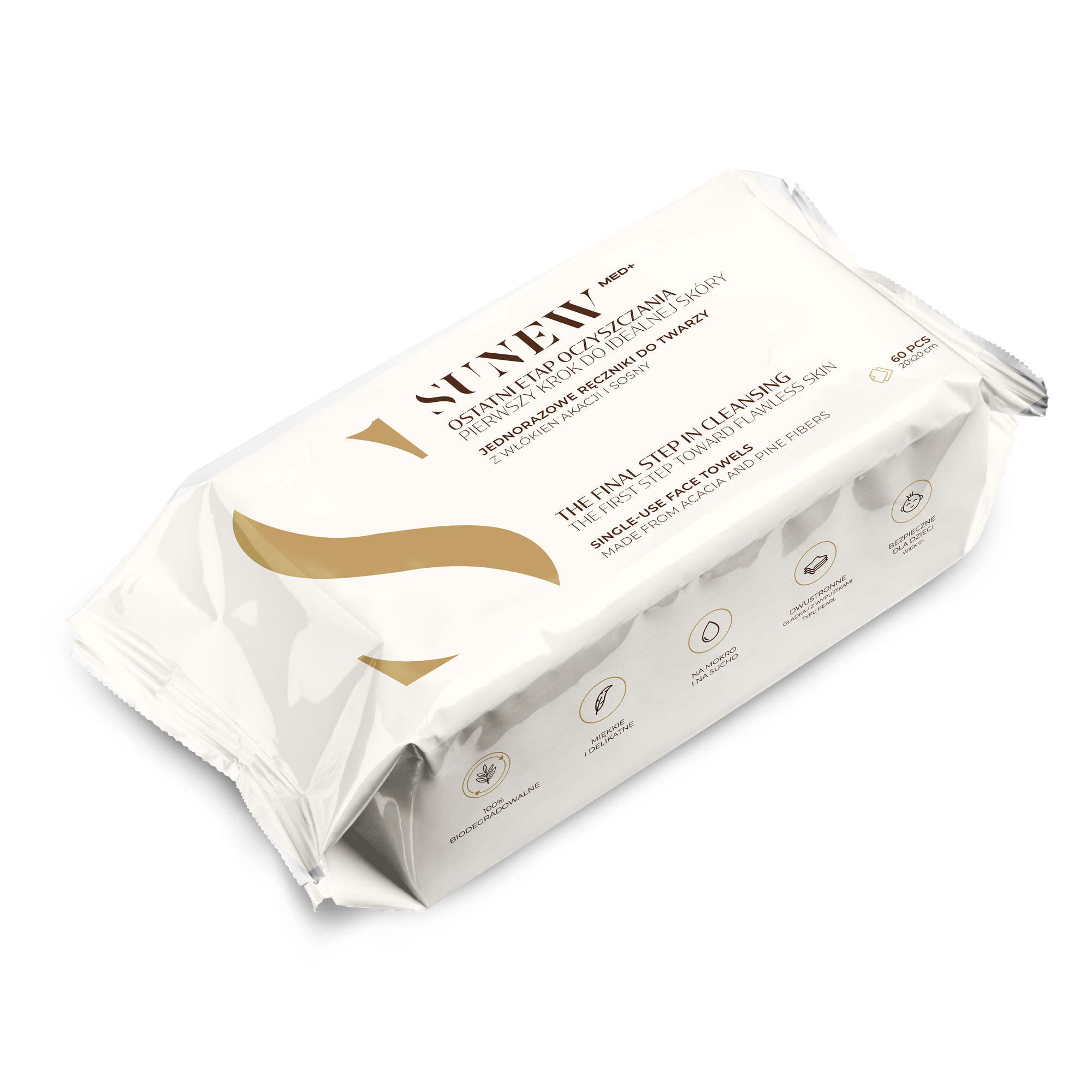 SunewMed+, jednorazowe ręczniki do twarzy, 60 sztuk zdjęcie