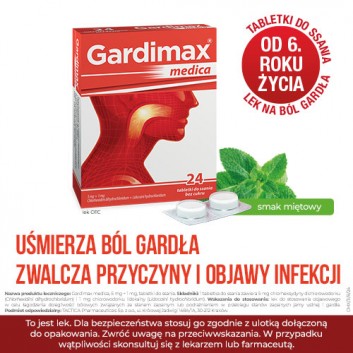 Gardimax Medica 5 mg + 1 mg bez cukru 24 tabletki