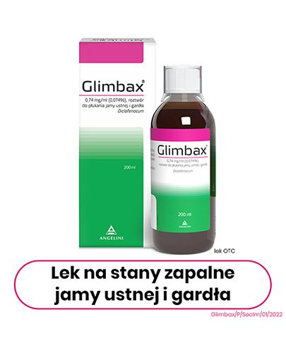 Glimbax, 0,74 mg/ml (0,074%), roztwór do płukania jamy ustnej i gardła, 200 ml zdjęcie