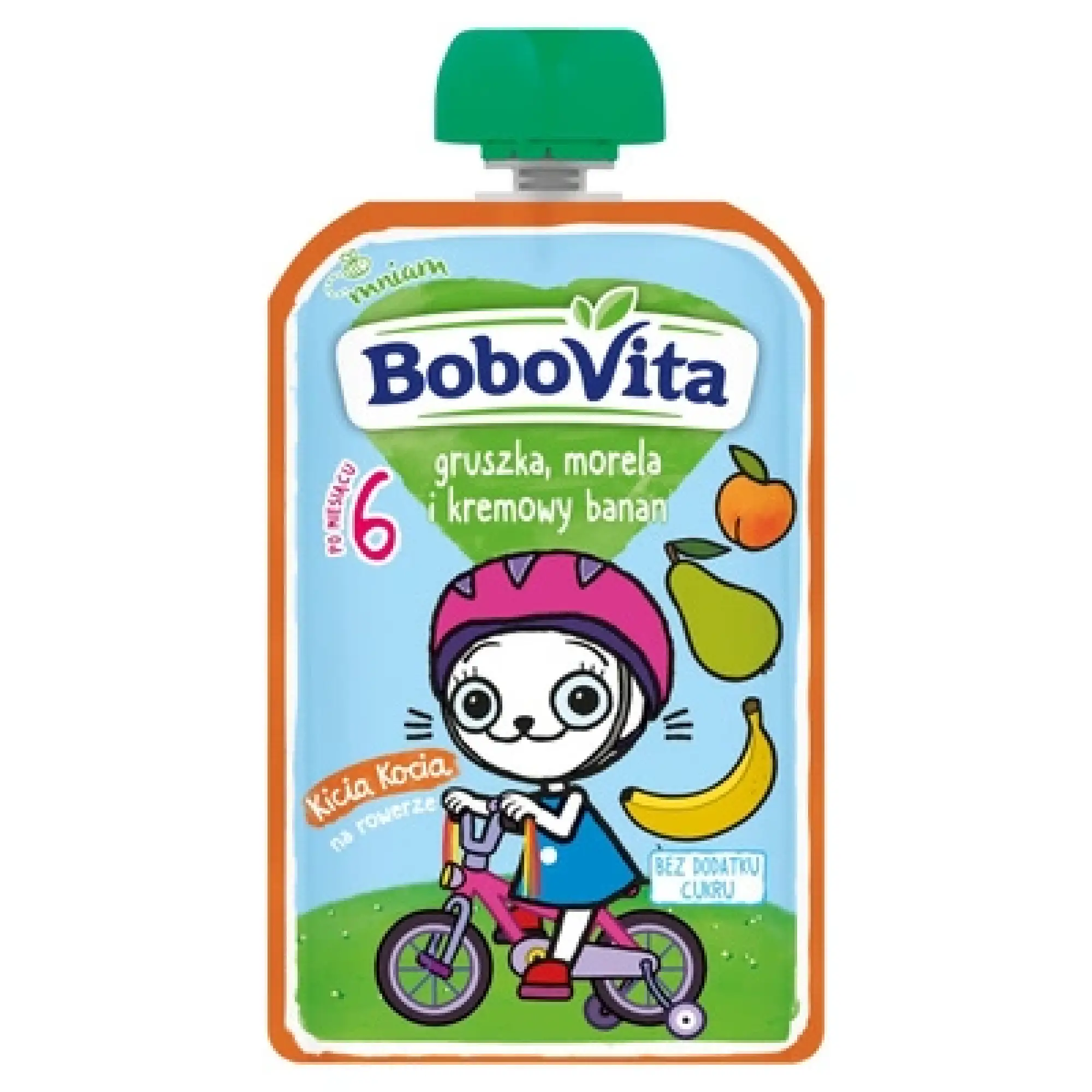 BoboVita Kicia Kocia Mus gruszka, morela banan po 6 miesiącu, 100 g zdjęcie