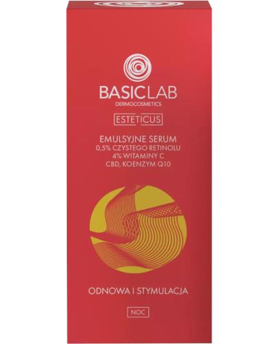 Basiclab Emulsyjne serum 0,5% czystego retinolu, 4% witaminy C, CBD i Koenzymem Q10 Odnowa i Stymulacja, 30 ml zdjęcie
