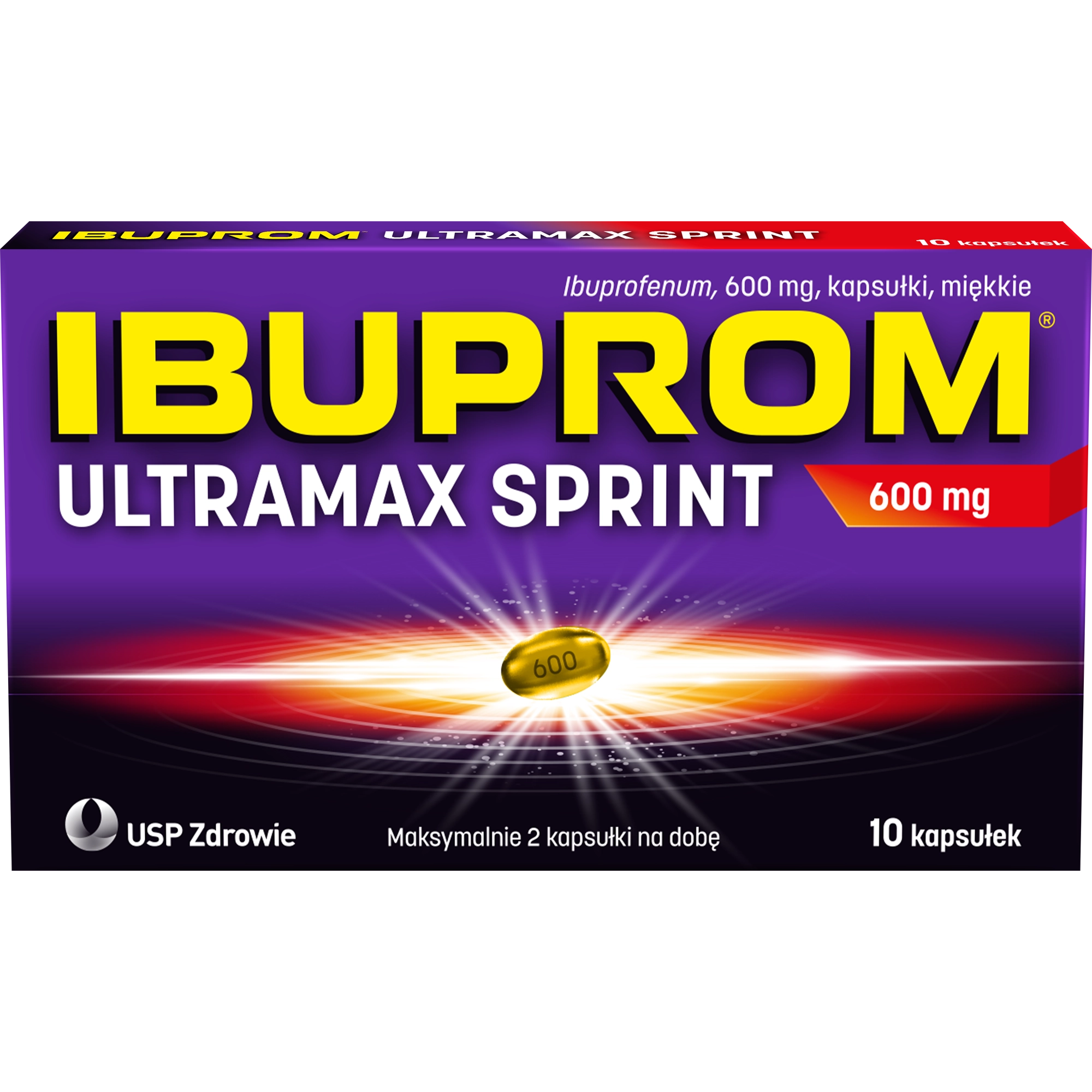 Ibuprom Ultramax Sprint, 600 mg, kapsułki miękkie, 10 sztuk zdjęcie