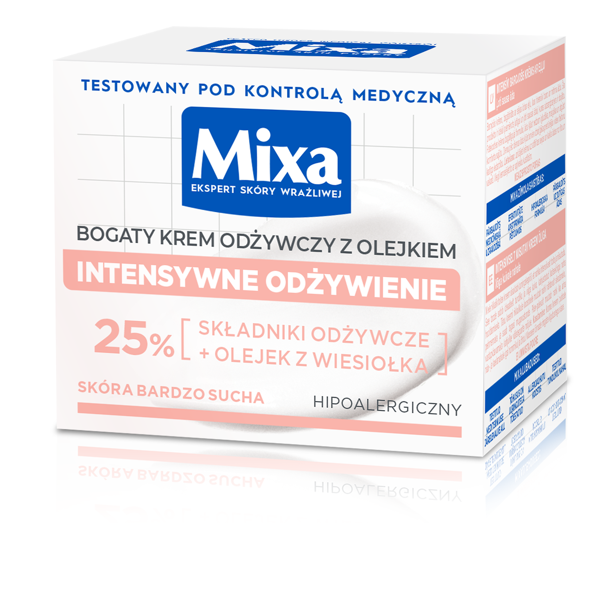 Mixa Bogaty krem odżywczy z olejkiem z wiesiołka, 50 ml