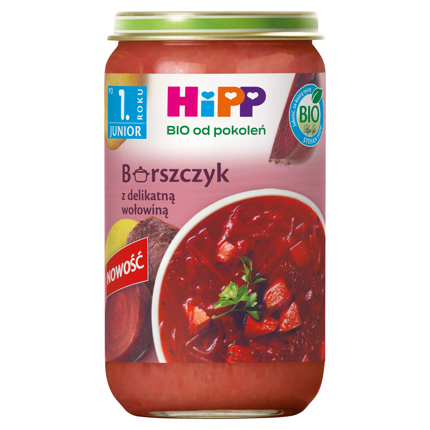 HiPP BIO od pokoleń, Barszczyk z delikatną wołowiną BIO, po 1. roku, 250 g zdjęcie
