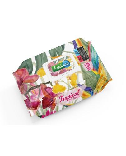 Fresh Baby Tropical różowe chusteczki mokre, 120 sztuk zdjęcie