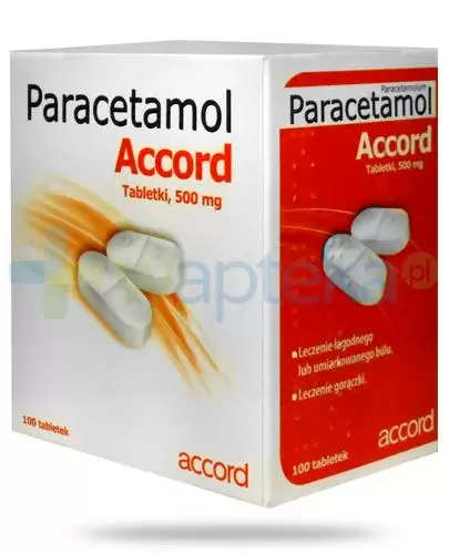 Paracetamol Accord, Paracetamolum 500mg, 100 tabletek zdjęcie