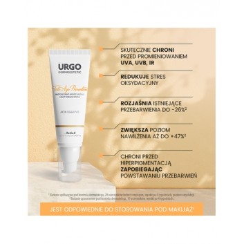 Urgo Dermoestetic Foto Age Prevention antyoksydacyjno-nawilżający lekki krem SPF 50 45 ml