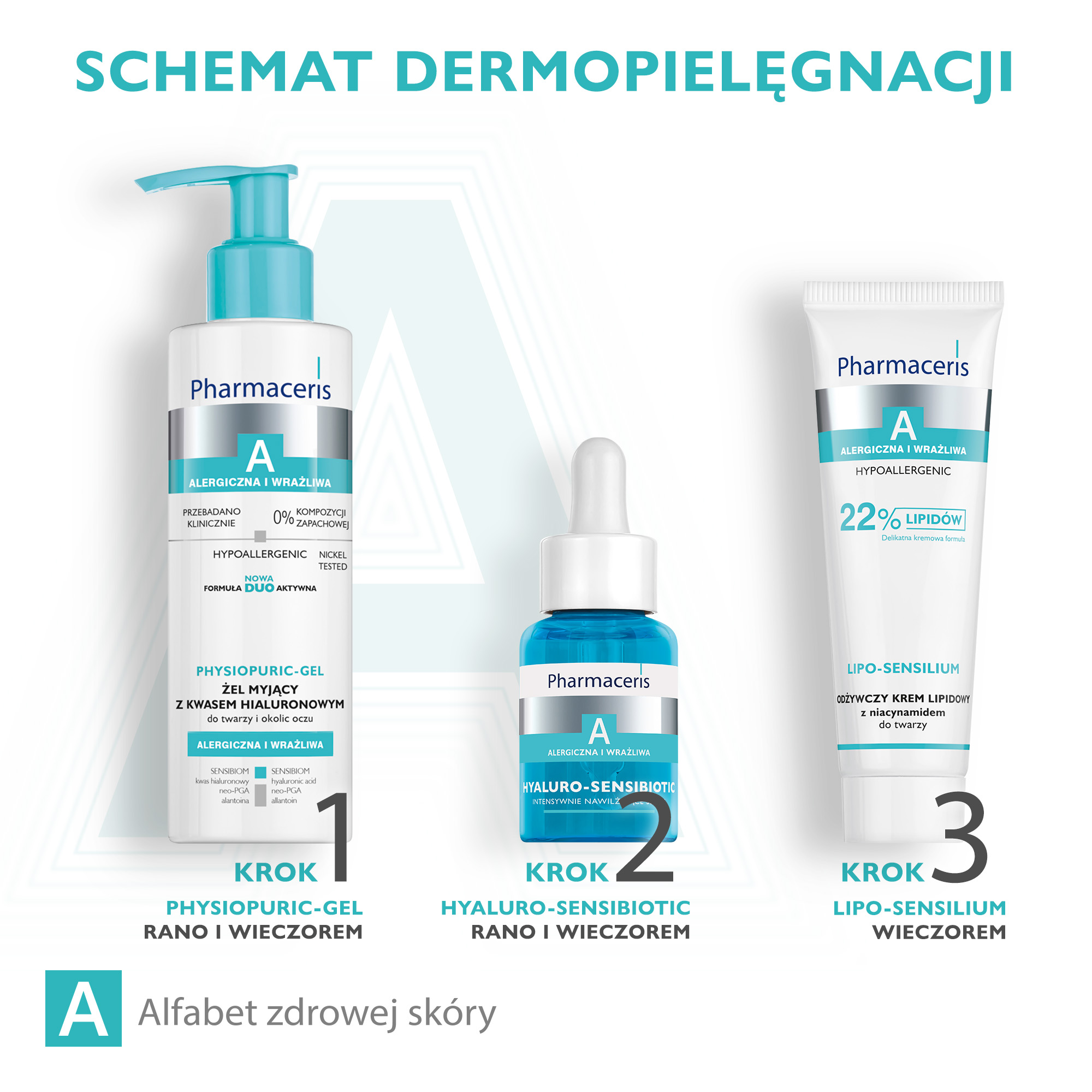 Pharmaceris A Physiopuric - gel, żel myjący z kwasem hialuronowym do twarzy i okolic oczu, 190 ml