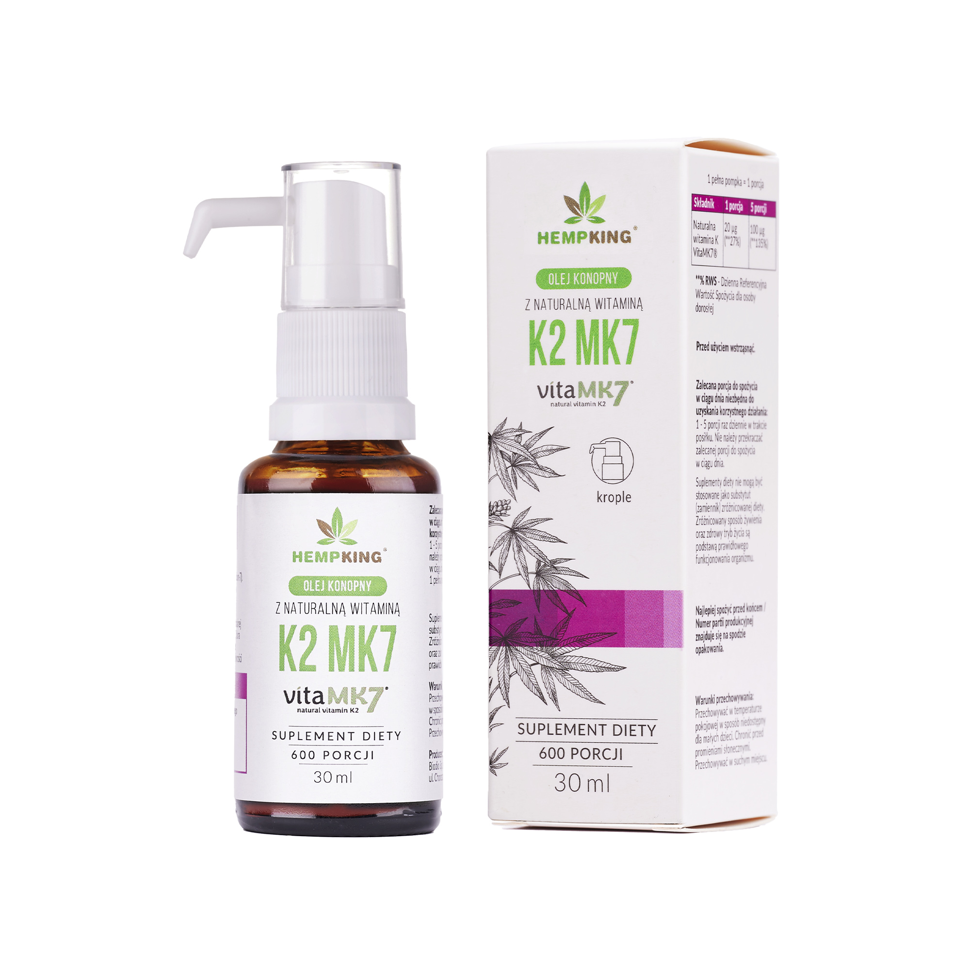 Hempking, Witamina K2MK7, 30 ml zdjęcie