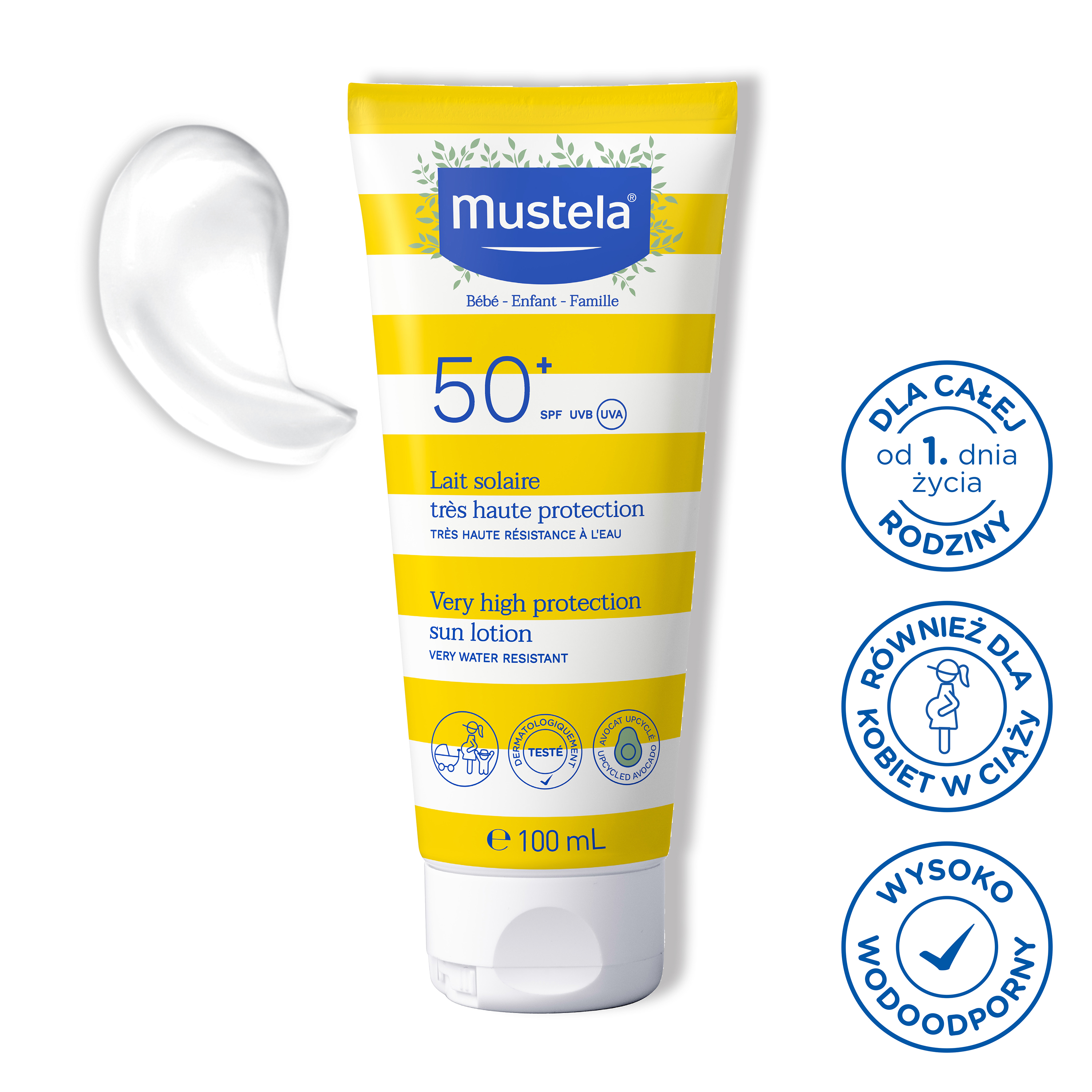 Mustela Sun Mleczko przeciwsłoneczne bardzo wysoka ochrona SPF 50+, 100 ml