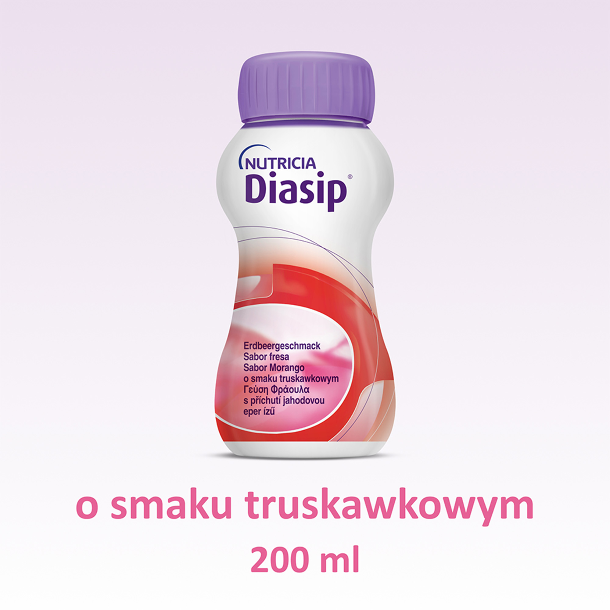 Diasip płyn o smaku truskawkowym, 4 x 200 ml