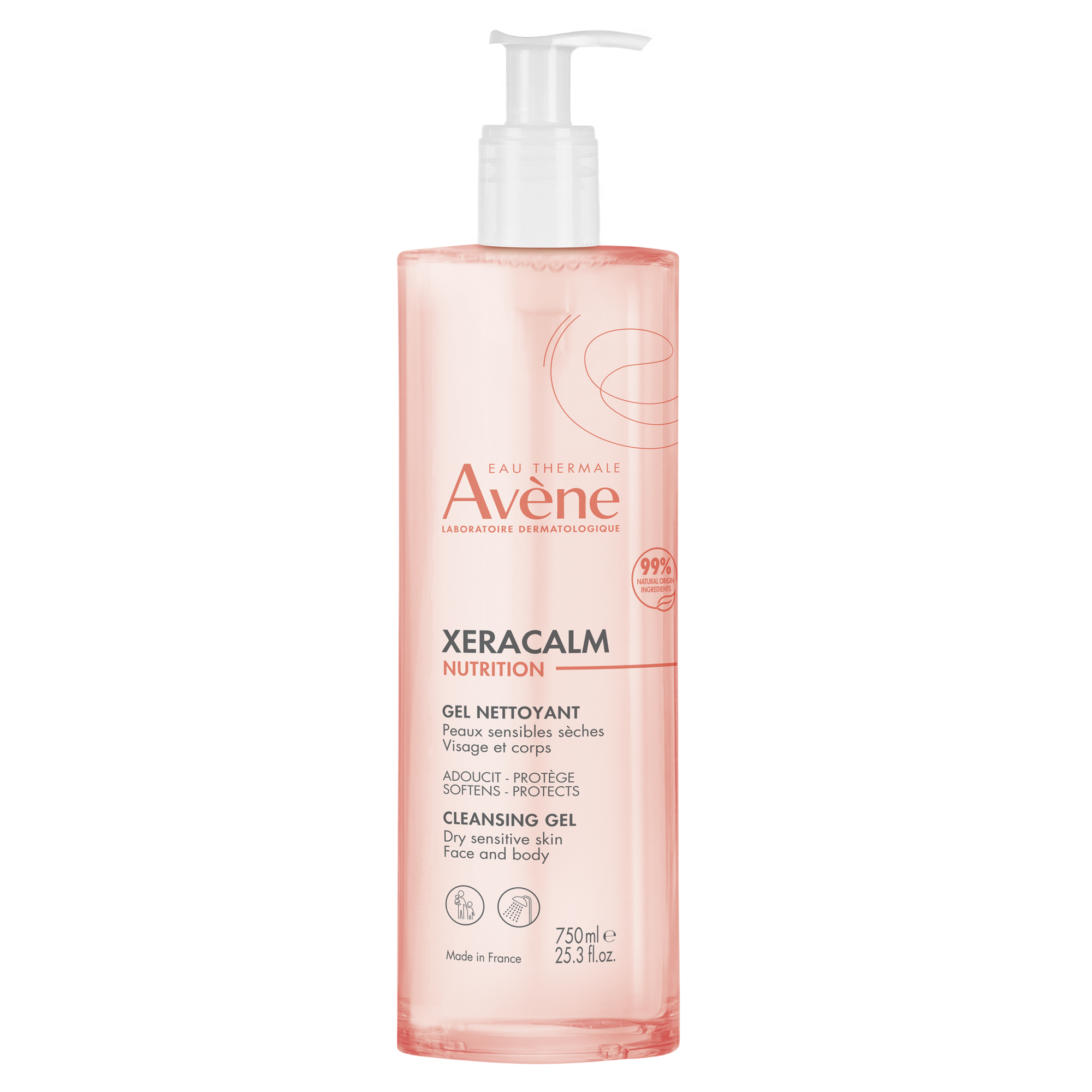 AVENE XERACALM NUTRITION, żel oczyszczający do twarzy i ciała, 750 ml zdjęcie