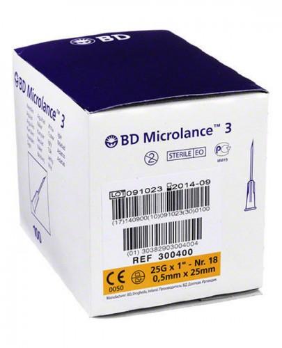 BD Microlance 3 Igła iniekcyjna 0,5 mm x 25 mm, 100 szt., cena, opinie, wskazania zdjęcie