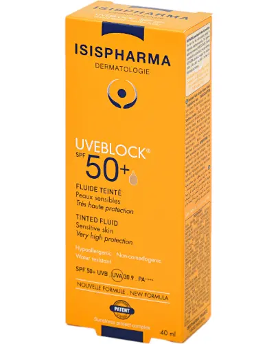 Isispharma Uveblock fluid z filtrem ultra UVA UVB delikatnie koloryzujący SPF 50+ 40 ml zdjęcie