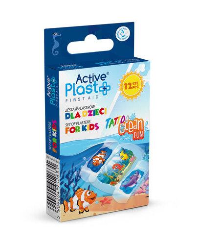 ActivePlast PLASTRY DLA DZIECI TATTOO OCEAN FUN, 12 sztuk zdjęcie