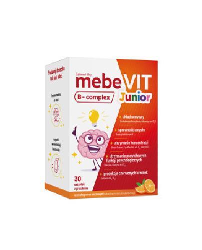 Mebevit Junior B-complex, saszetki z proszkiem o smaku pomarańczowym, 30 sztuk zdjęcie