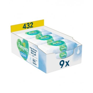 Pampers Harmonie Aqua chusteczki 9x48 sztuk