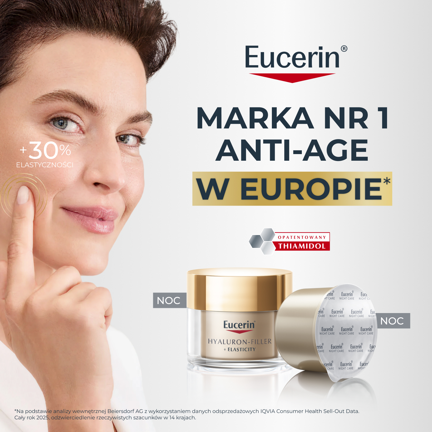 Eucerin Hyaluron-Filler + Elasticity, Zestaw Krem na noc, 50 ml + Refill, 50 ml