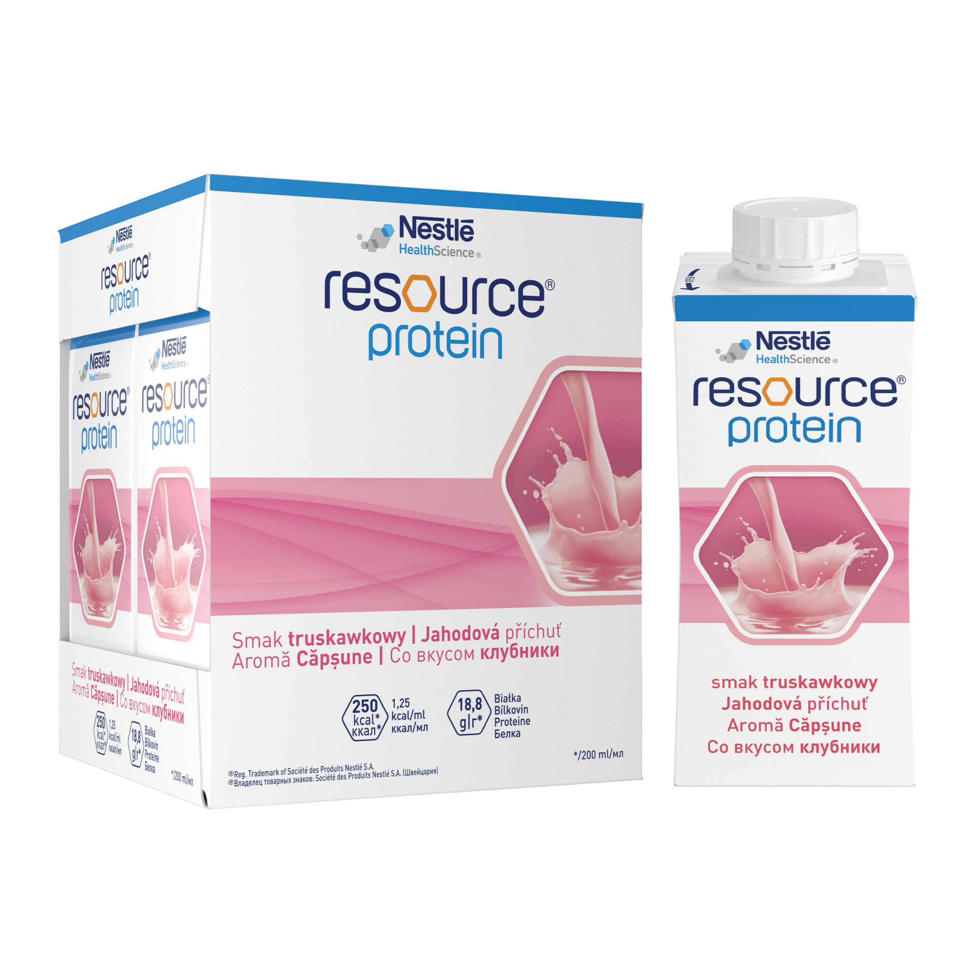 Resource Protein, płyn, smak truskawkowy, 4x200 ml zdjęcie