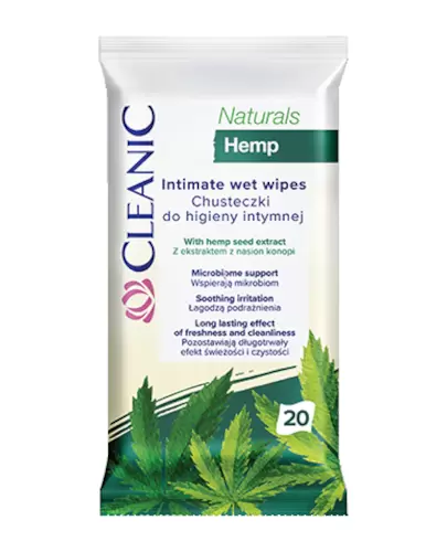 Cleanic Naturals Hemp chusteczki do higieny intymnej 20 sztuk zdjęcie