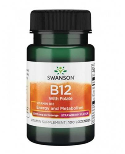 SWANSON Witamina B12 1000mg, 100 tabl. do ssania, cena, opinie, skład zdjęcie