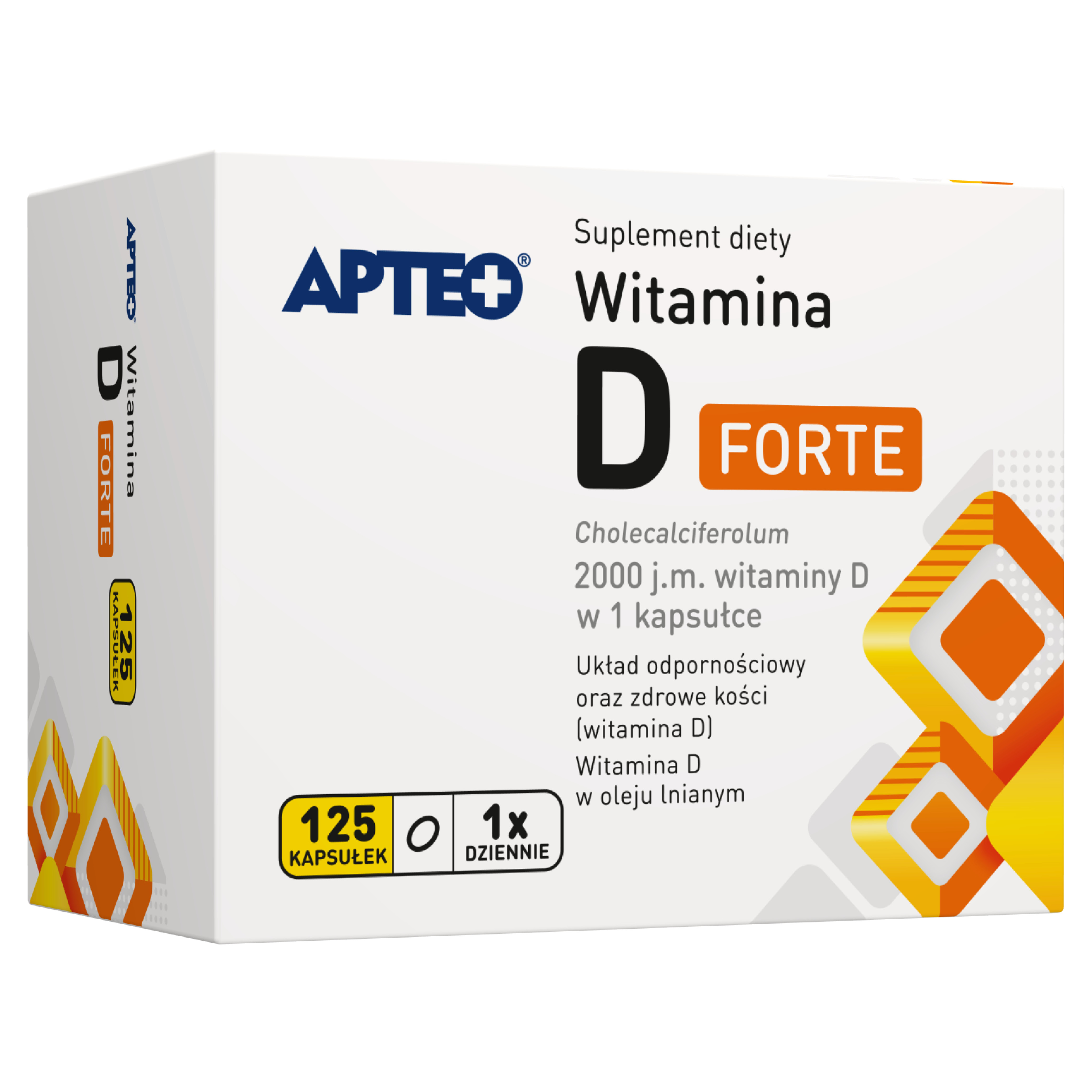 Apteo Witamina D Forte 2000j.m. 125 kapsułek zdjęcie