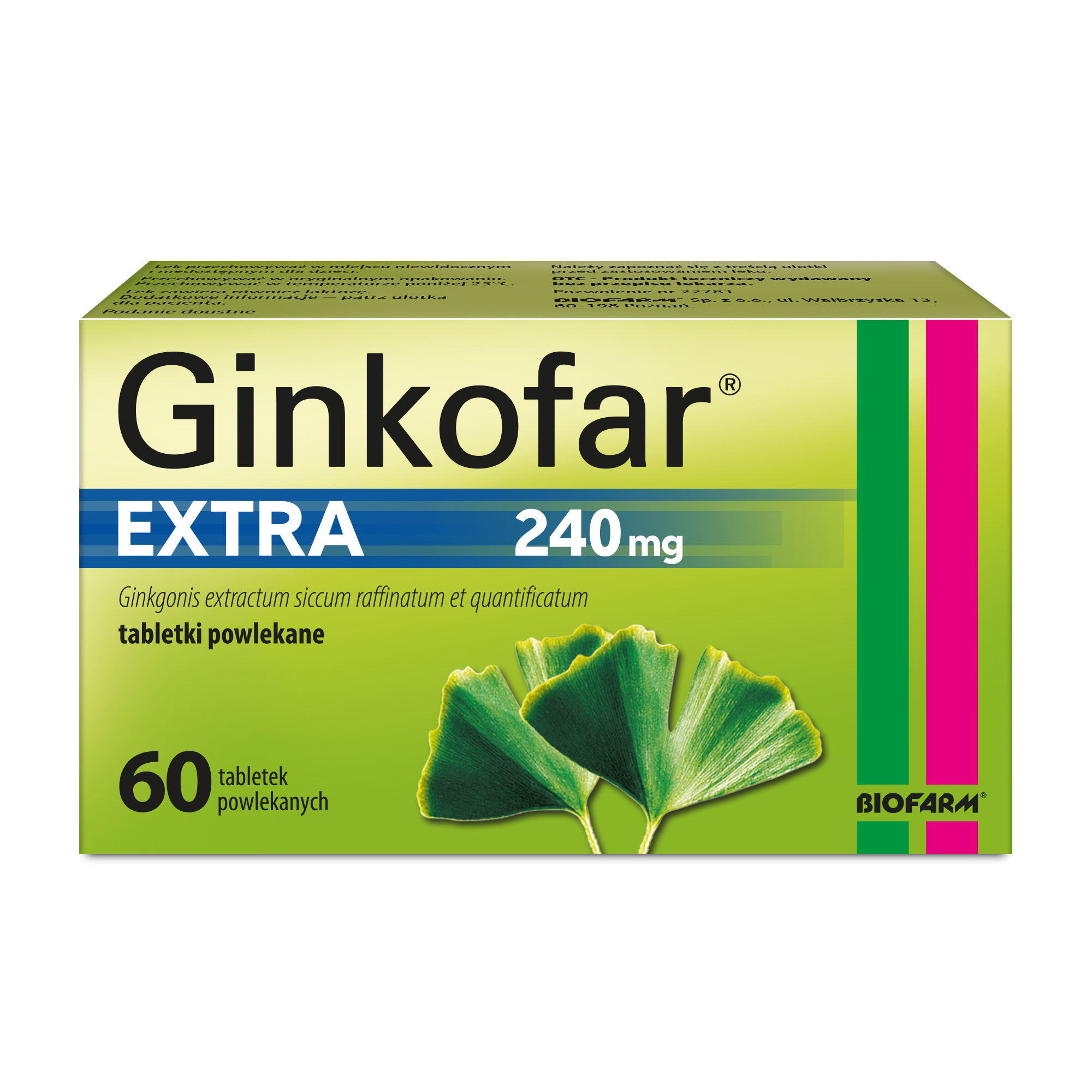 Ginkofar Extra, 240 mg, tabletki powlekane, 60 sztuk zdjęcie