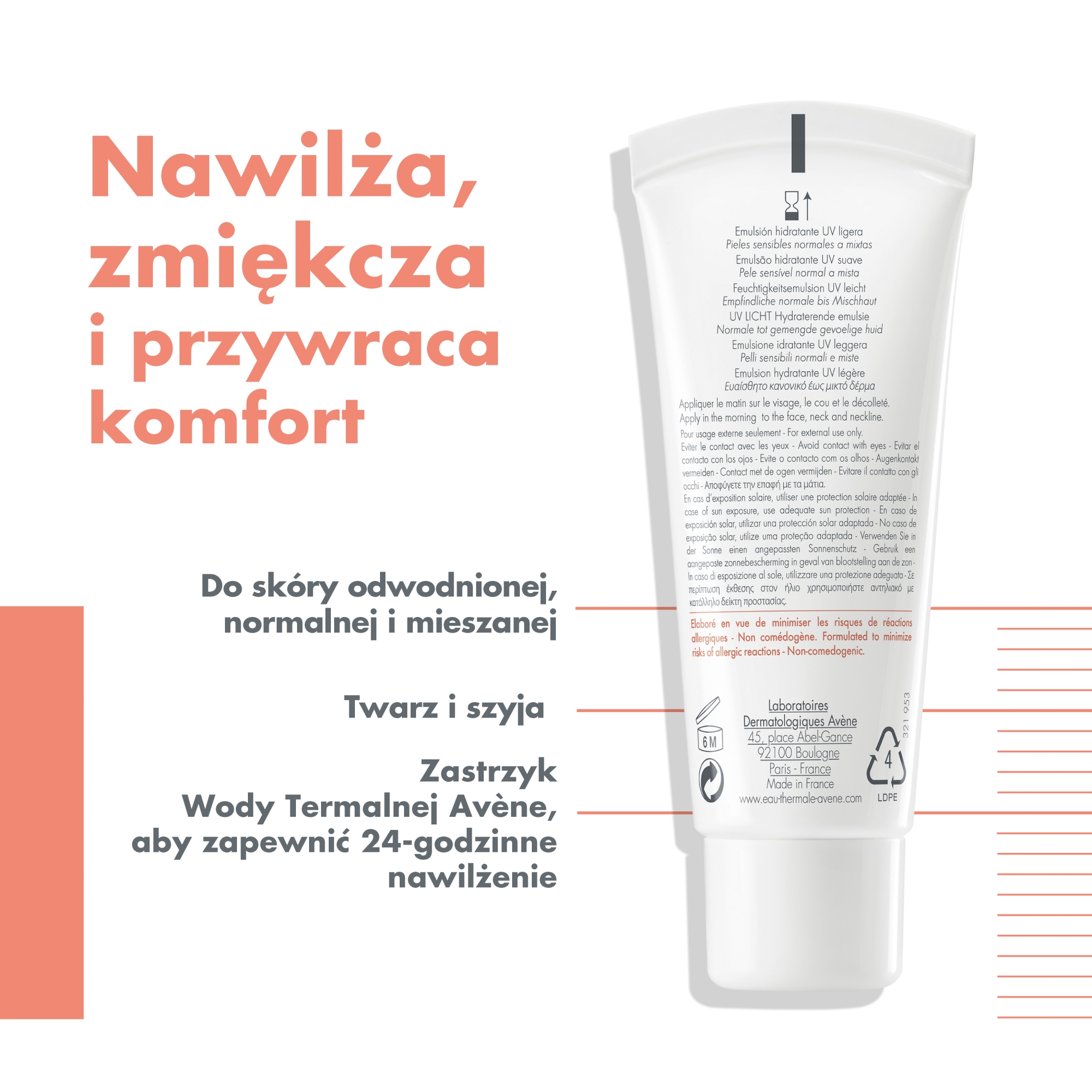 Avene Hydrance UV Lekki krem nawilżający SPF 30, 40 ml