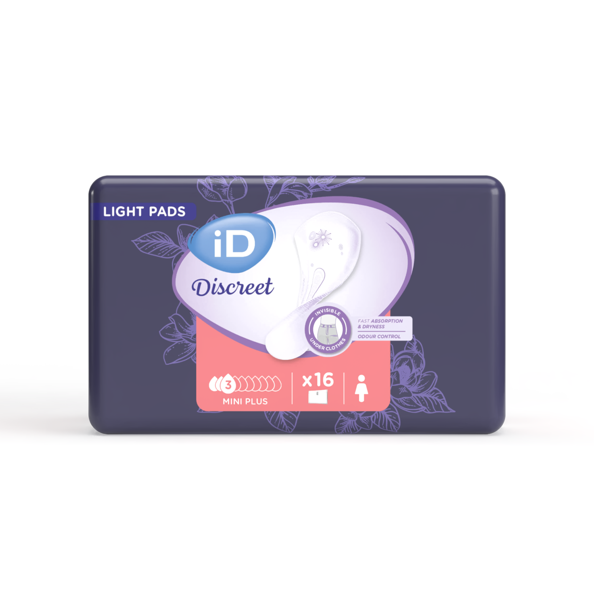 Wkładki urologiczne iD Discreet Mini Plus, 16 sztuk zdjęcie