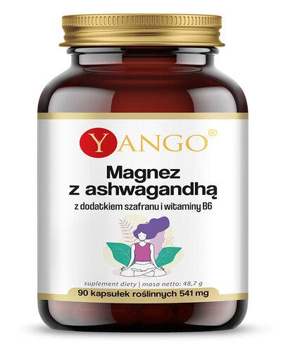 YANGO Magnez z ashwagandhą z dodatkiem szafranu i witaminy B6, 90 kapsułek zdjęcie