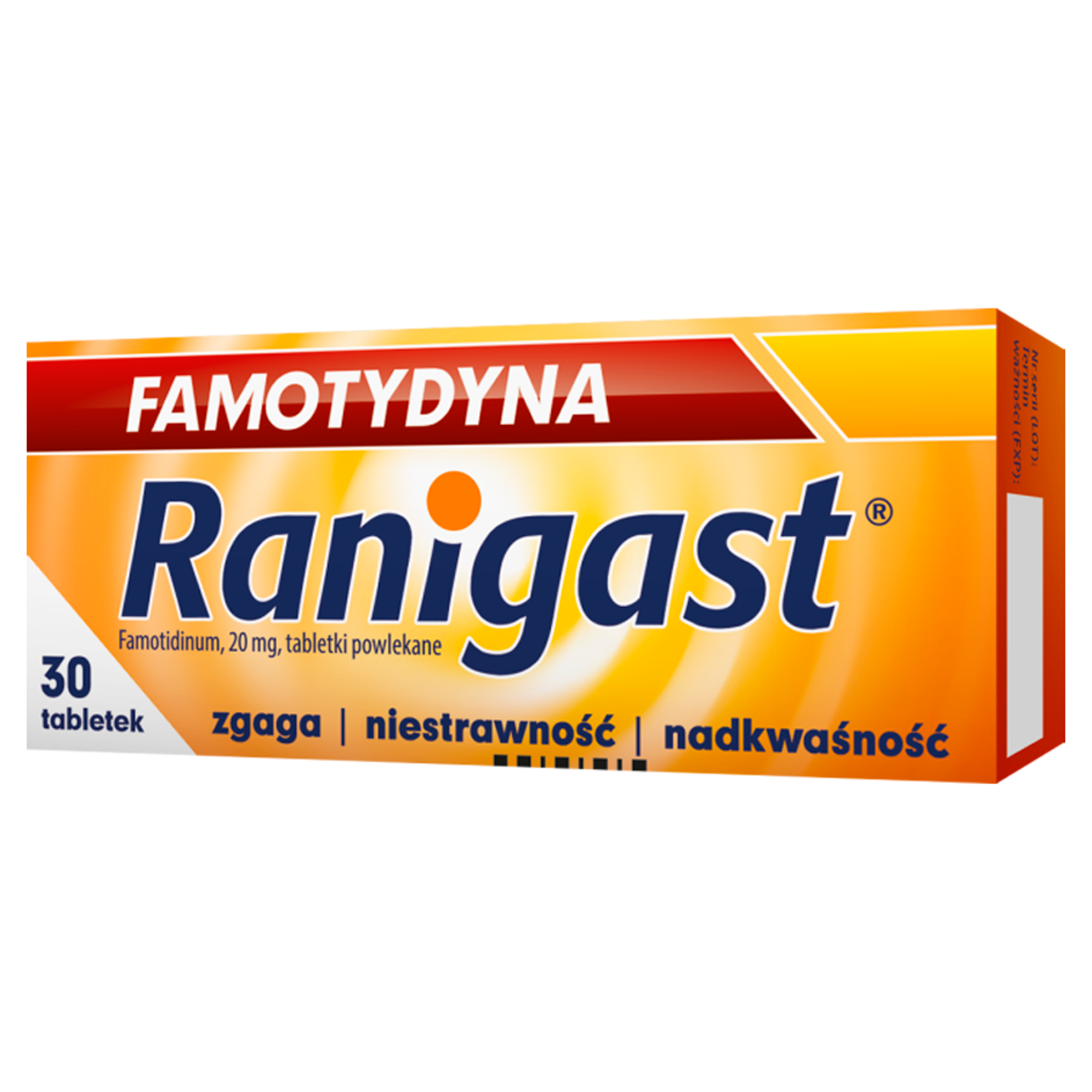 Famotydyna Ranigast 20 mg 30 tabletek powlekanych zdjęcie