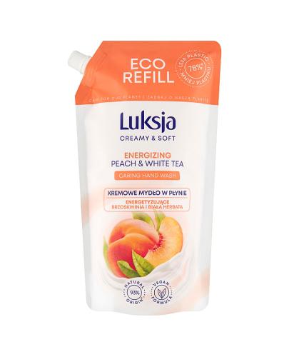 Luksja Creamy Soft Kremowe Mydło w płynie Brzoskwinia i Biała herbata Zapas, 900 ml, cena, opinie, stosowanie zdjęcie