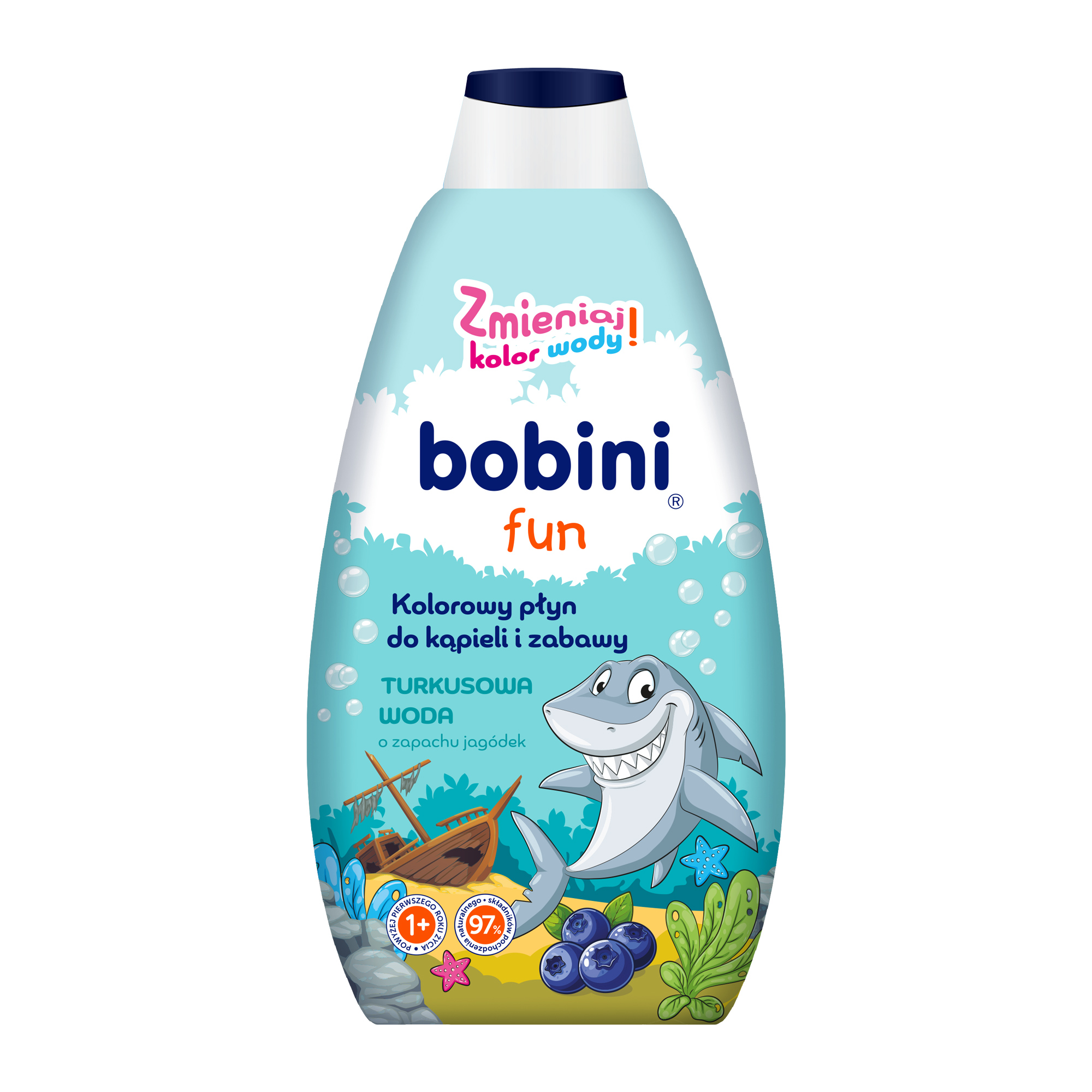Bobini Fun kolorowy płyn do kąpieli turkusowa woda, 500 ml zdjęcie
