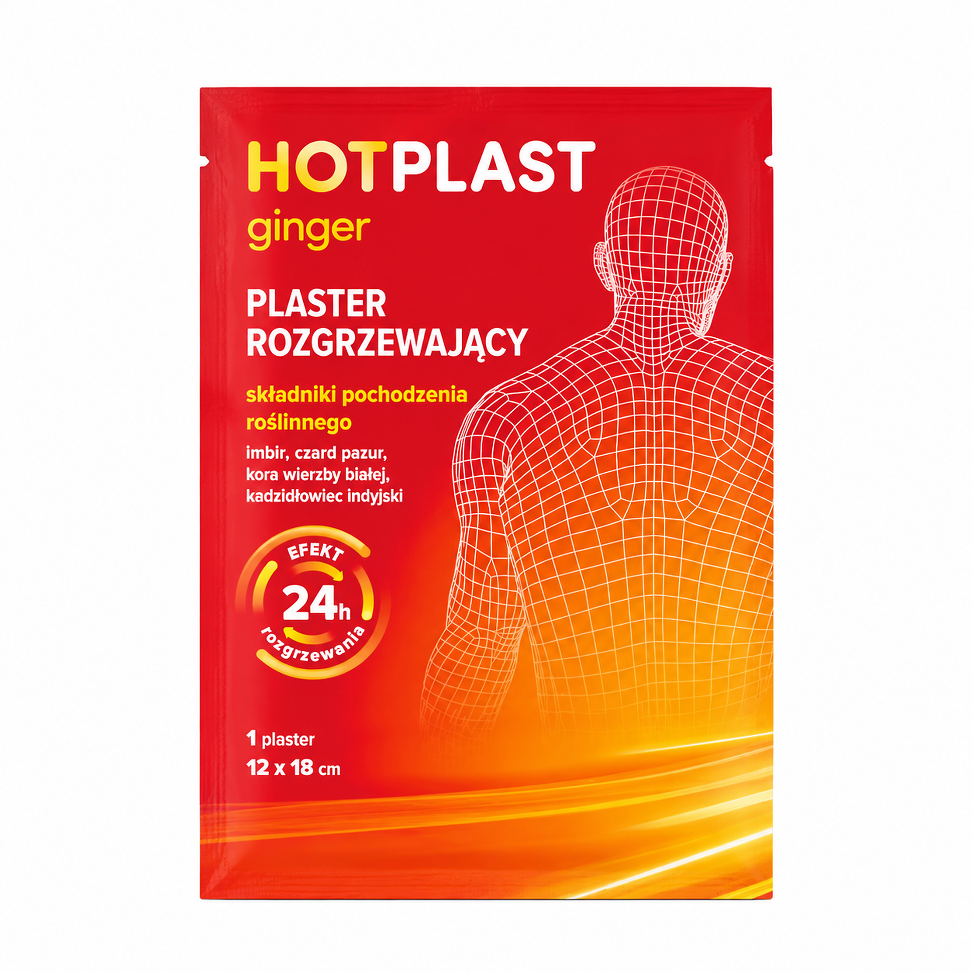 Hot Plast Ginger Plaster rozgrzewający 12x18 cm, 1 sztuka zdjęcie