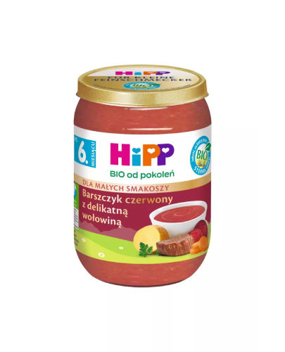 HiPP BIO od pokoleń, Barszczyk czerwony z delikatną wołowiną, po 6. m-cu, 190 g zdjęcie