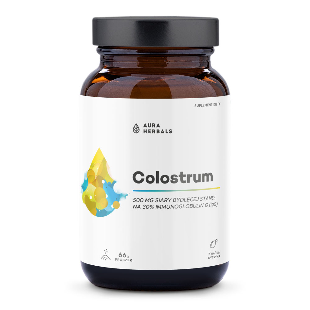 Colostrum 500 mg, proszek, kwaśna cytryna, 66 g zdjęcie