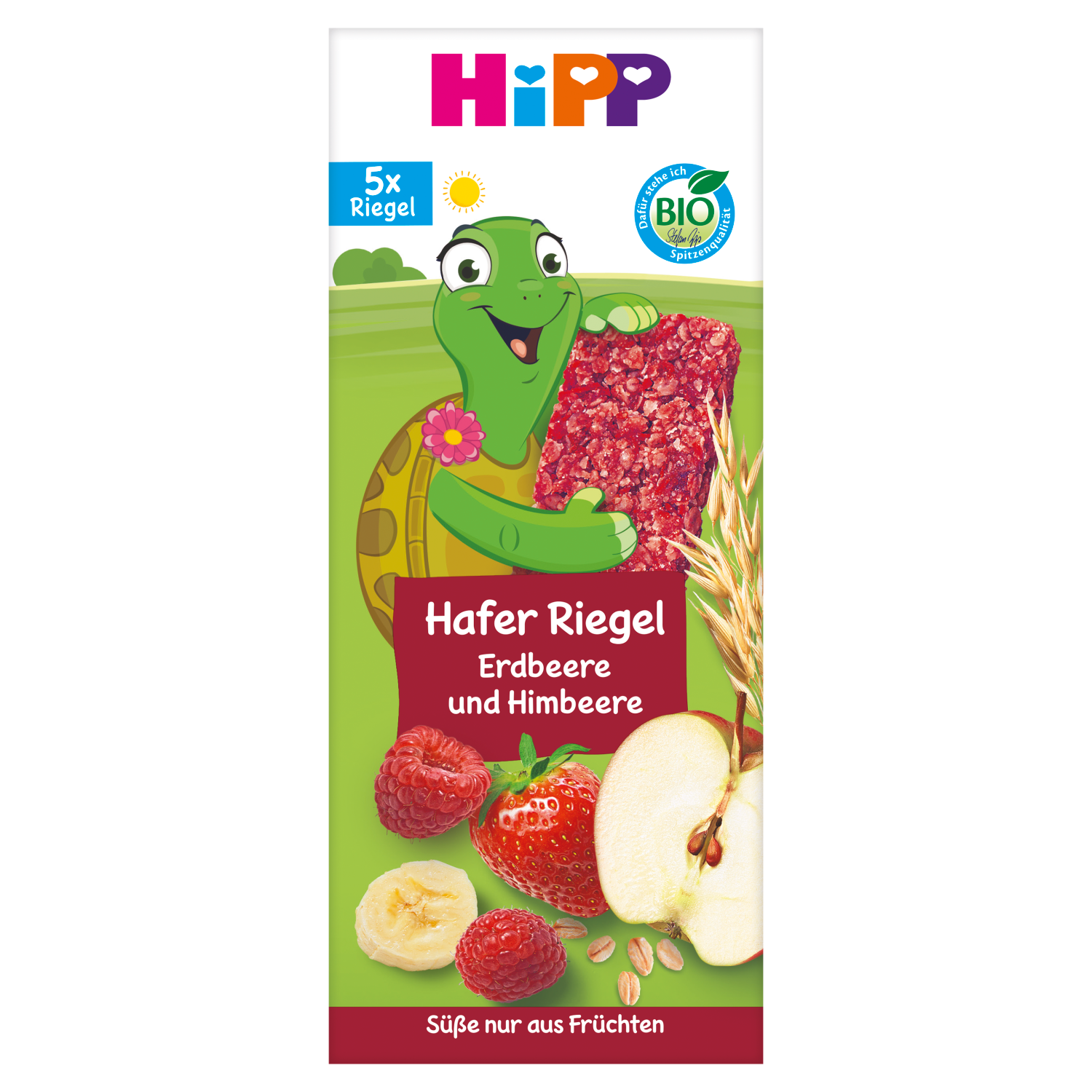 HiPP BIO Batonik owsiany truskawki-maliny dzieci po 3. roku 100 g, po 3. roku, 5 x 20 g zdjęcie