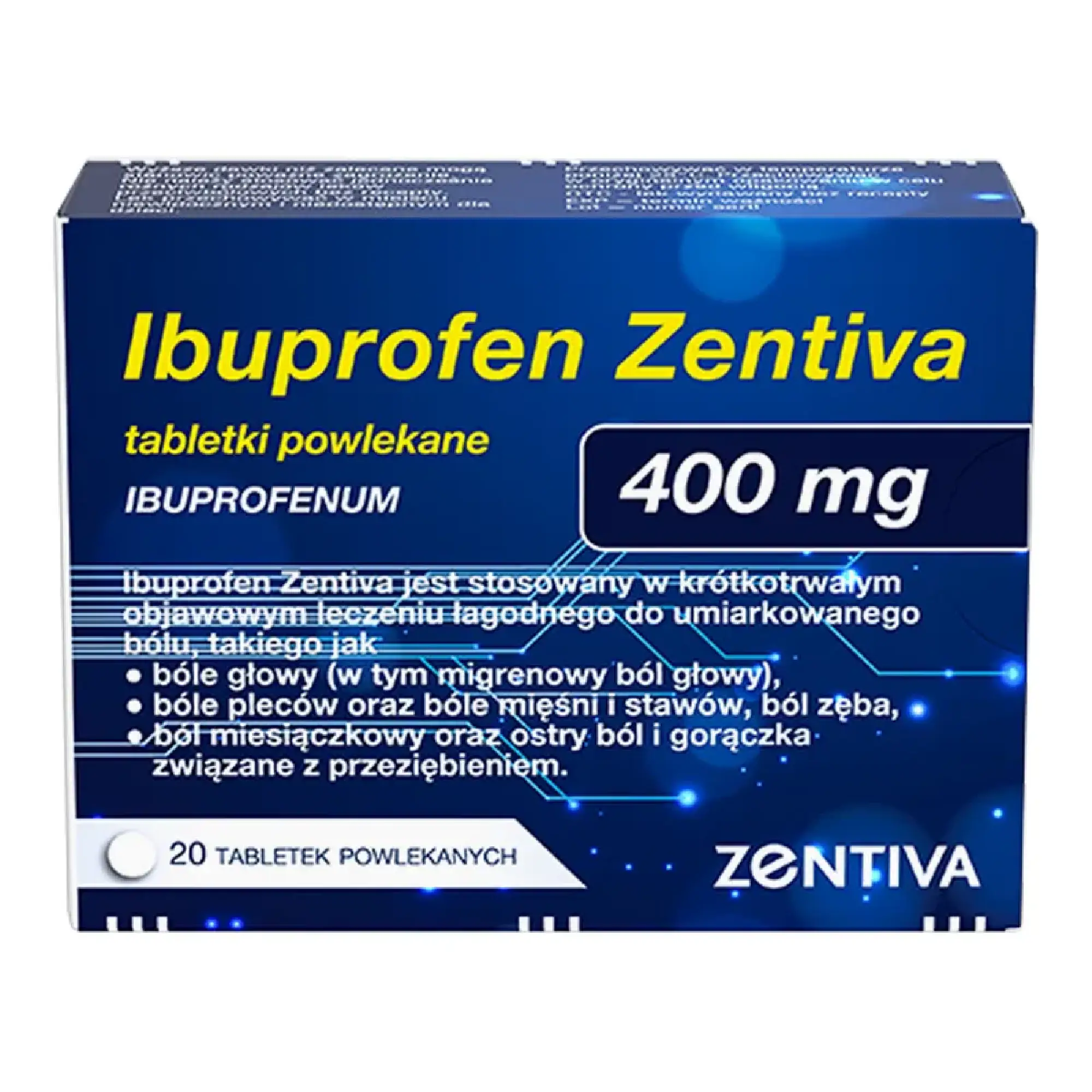 Ibuprofen Zentiva 400 mg, tabletki powlekane, 20 sztuk zdjęcie