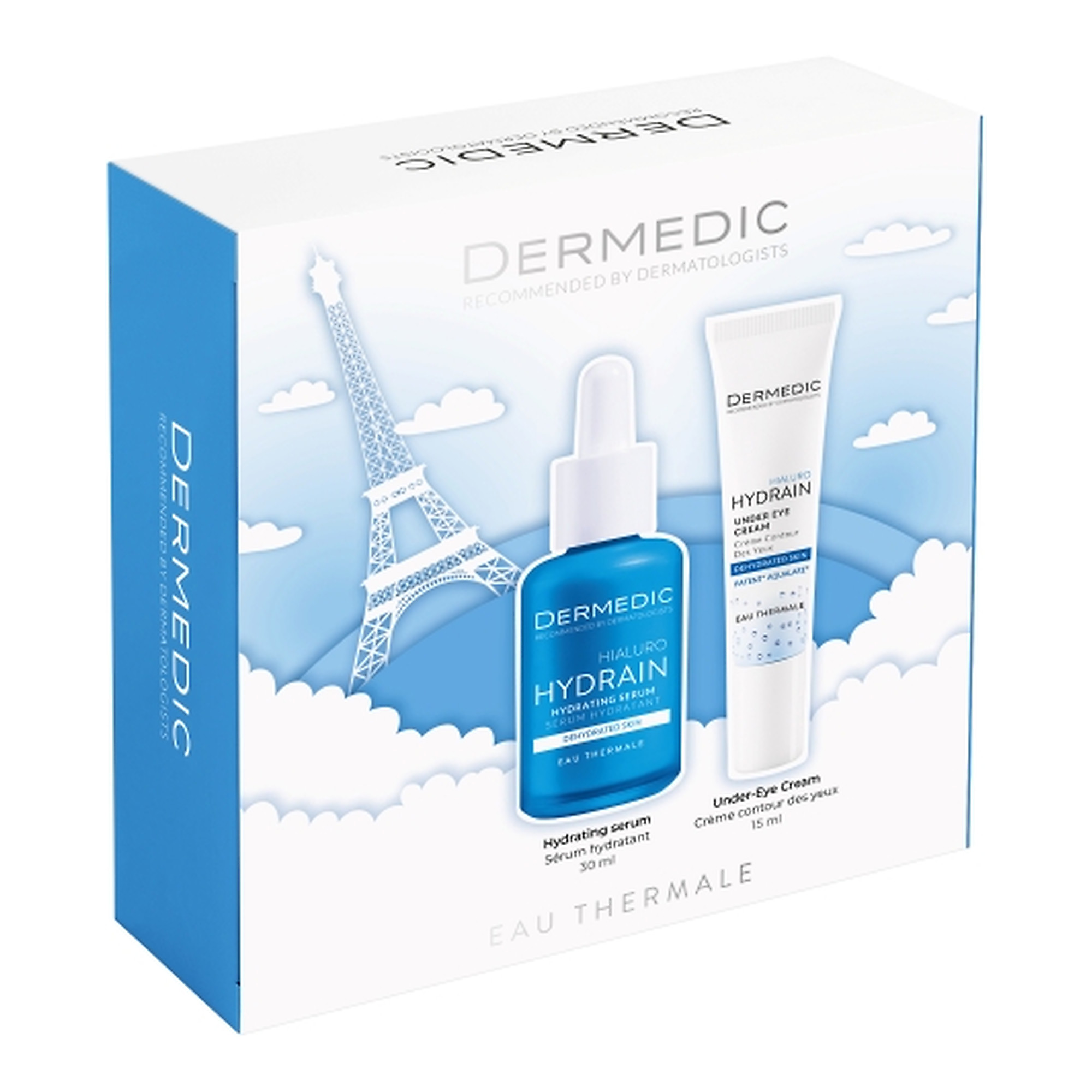 Dermedic Hydrain Zestaw Serum nawadniające, 30 ml + Krem pod oczy, 15 ml